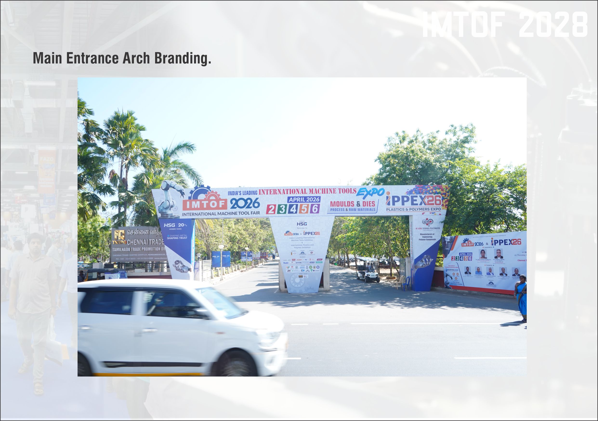 Main entrance arch branding
